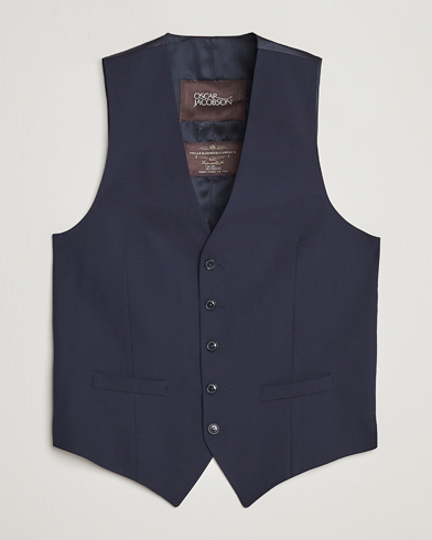 Men | Suits | Oscar Jacobson | Carlo Wool Waistcoat Blue