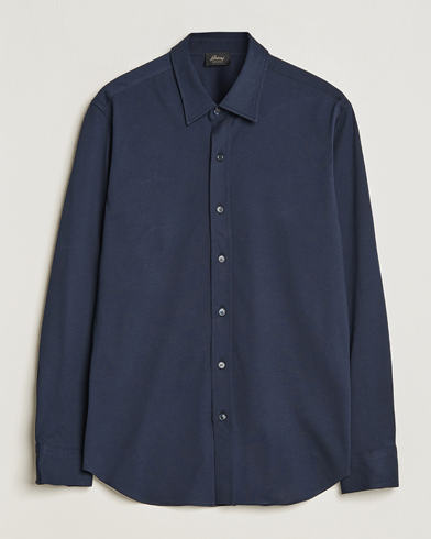 Men | Polo Shirts | Brioni | Soft Cotton Jersey Shirt Navy