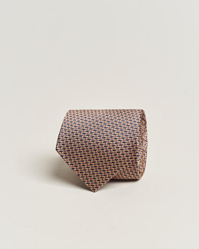 Men |  | Brioni | Geometrical Jacquard Silk Tie Brown
