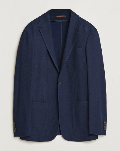 Men |  | Canali | Structured Wool Jersey Jacket Navy