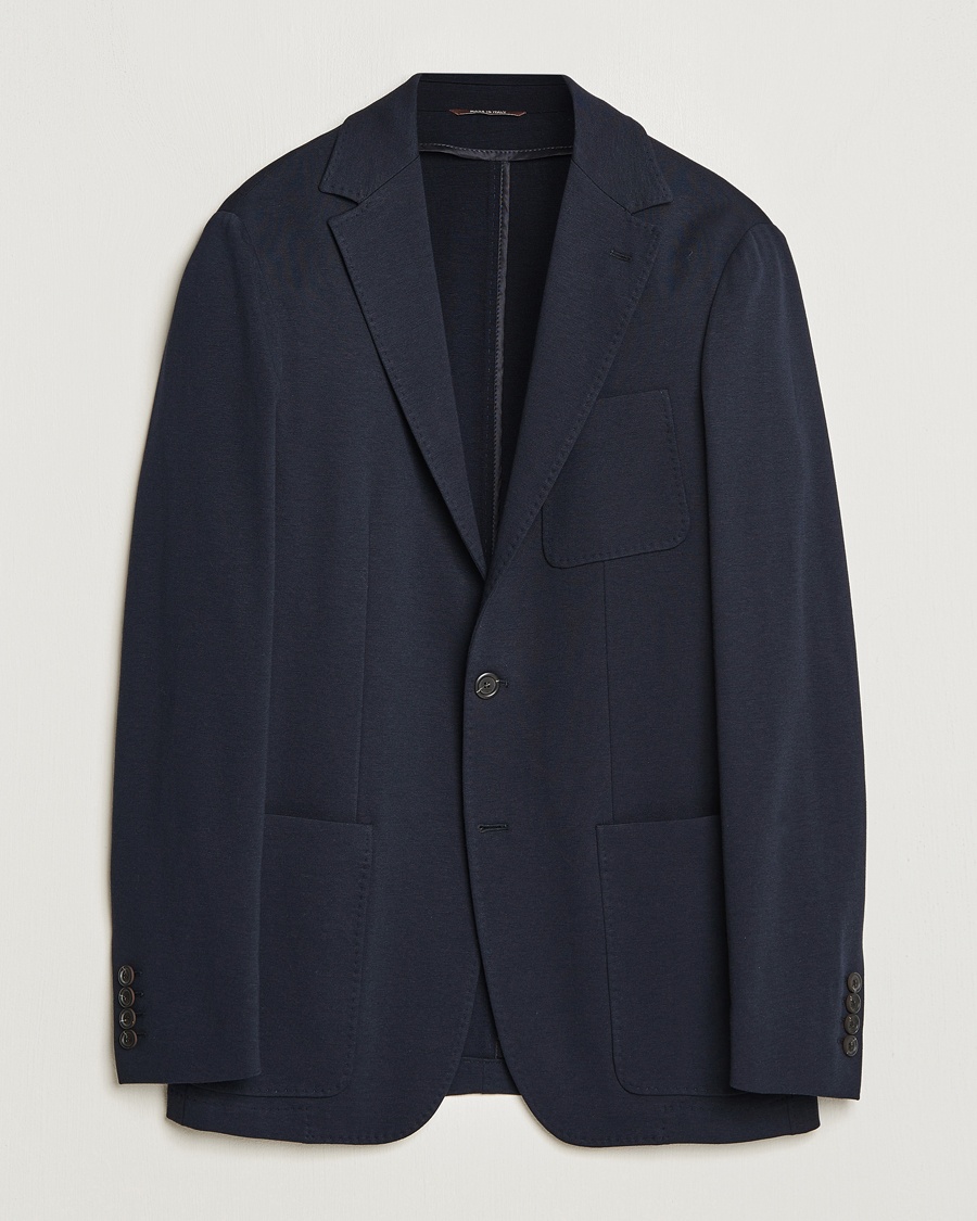 Canali Jersey Blazer Navy – Blue