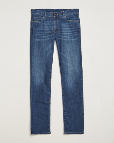 Men | Canali | Canali | Slim Fit Stretch Jeans Medium Blue Wash