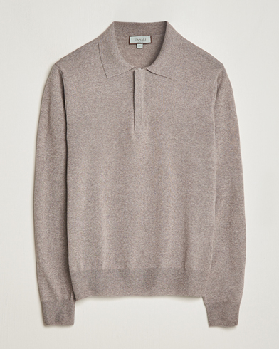 Men | Sweaters & Knitwear | Canali | Merino Wool Half Zip Taupe