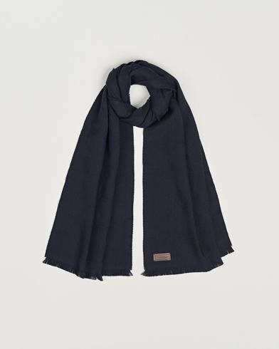 Men | Canali | Canali | Textured Wool Scarf Navy