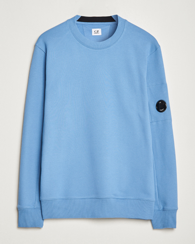 Men | C.P. Company | C.P. Company | Diagonal Raised Fleece Lens Sweatshirt Blue