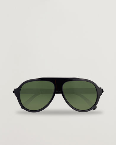 Men | Aviator Sunglasses | Moncler Lunettes | Caribb Sunglasses Shiny Black/Green