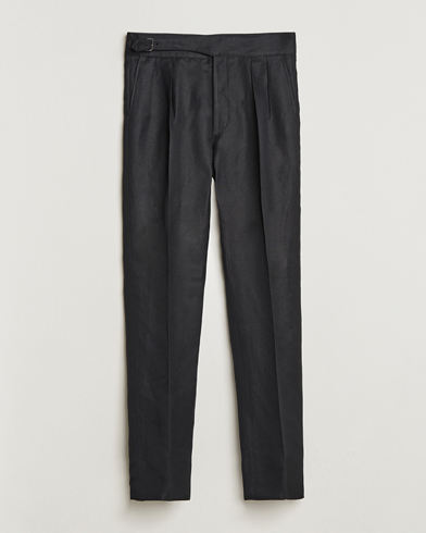 Men | Formal Trousers | Ralph Lauren Purple Label | Byron Pleated Trousers Black