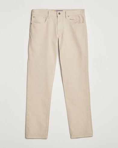 Men | Casual Trousers | Ralph Lauren Purple Label | Slim Fit 5-Pocket Pants Sand