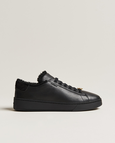 Men | Luxury Brands | Bally | Ryver Leather Shearling Sneaker Black