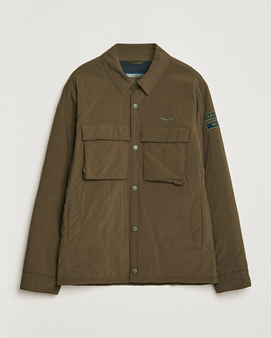 Men | Coats & Jackets | Aeronautica Militare | Light Padded Pocket Shirt Jacket Off Green