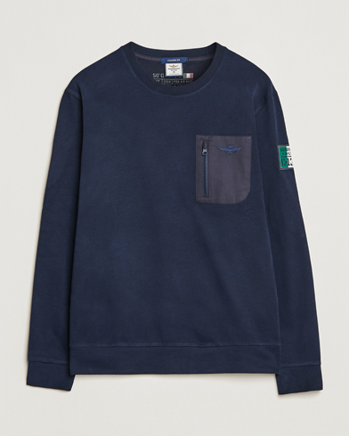 Men | Sweaters & Knitwear | Aeronautica Militare | Felpa Cotton Pocket Sweatshirt Dark Blue