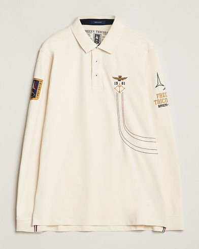 Men | Sweaters & Knitwear | Aeronautica Militare | Long Sleeve Polo Cream White