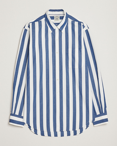 Men | Japanese Department | Kamakura Shirts | Vintage Ivy Button Down Shirt Blue Stripe
