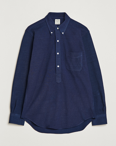 Men | Japanese Department | Kamakura Shirts | Vintage Ivy Knit Popover Shirt Navy