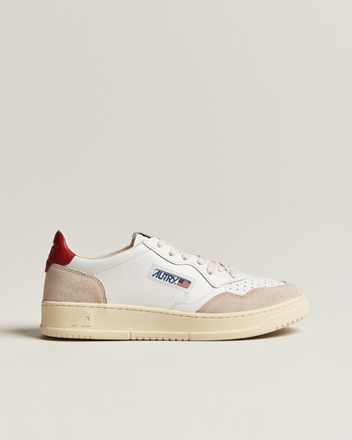 Men | Sneakers | Autry | Medalist Low Leather/Suede Sneaker White/Red