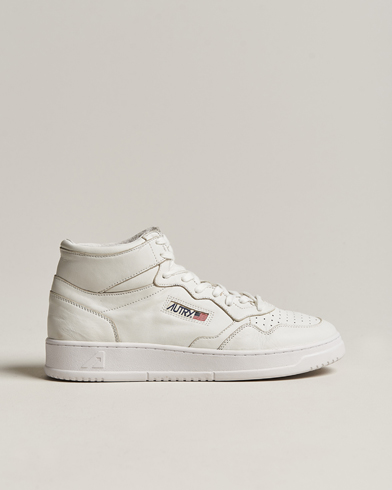 Men | Sneakers | Autry | Medalist Mid Goat Leather Sneaker White