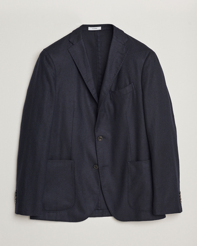 Men |  | Boglioli | K Jacket Dyed Flannel Check Blazer Navy