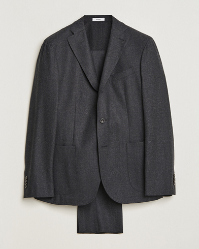 Men | Boglioli | Boglioli | K Jacket Light Flannel Suit Dark Grey