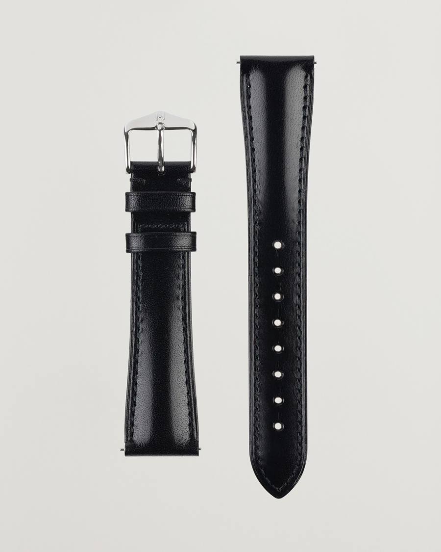 HIRSCH Siena Tuscan Leather Watch Strap Black – Black