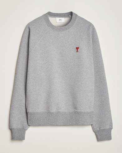 Men | Sweaters & Knitwear | AMI | Heart Logo Sweatshirt Heather Grey