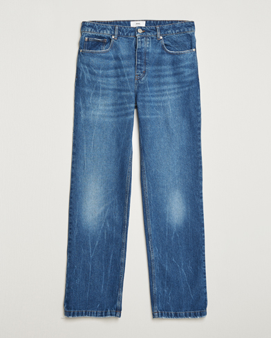 Men | AMI | AMI | Straight Fit Jeans Used Blue