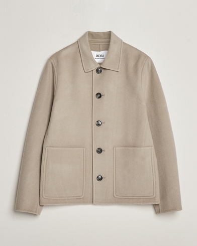 Men | Autumn Jackets | AMI | Wool/Cashmere Short Coat Argile Beige