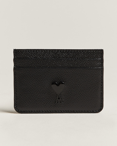 Men | AMI | AMI | Tonal Logo Leather Cardholder Black