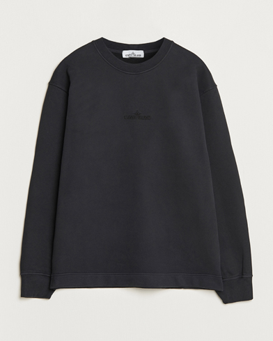 Men | Stone Island | Stone Island | Garment Dyed Fleece Logo Sweatshirt Black