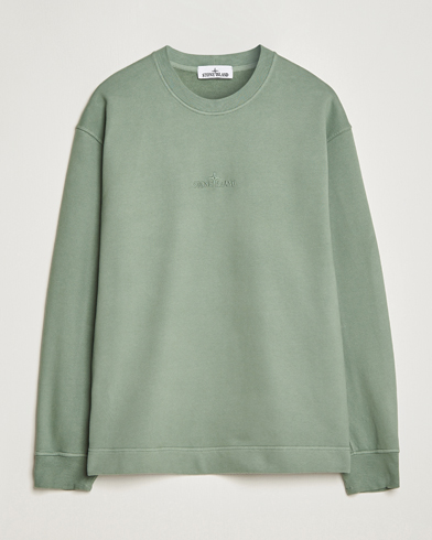 Men |  | Stone Island | Garment Dyed Fleece Logo Sweatshirt Sage