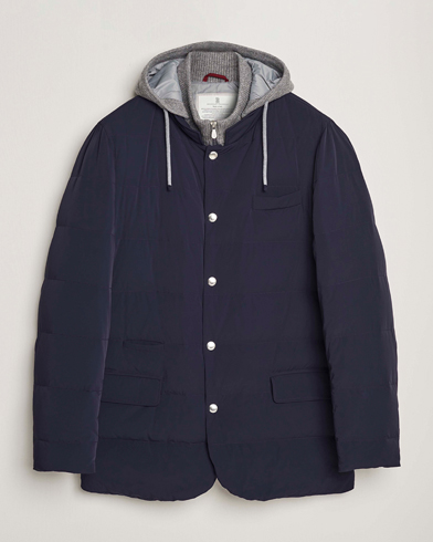 Men | Brunello Cucinelli | Brunello Cucinelli | Nylon Down Blazer Jacket Navy