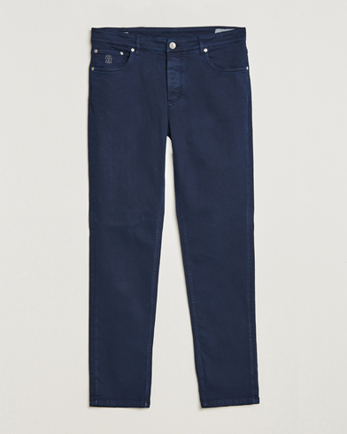 Men | Casual Trousers | Brunello Cucinelli | Traditional Fit 5-Pocket Pants Navy