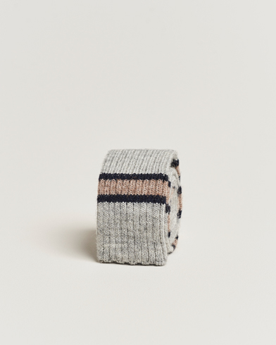 Men |  | Brunello Cucinelli | Stripe Knit Tie Grey/Navy