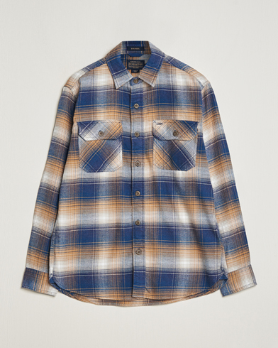 Men |  | Pendleton | Burnside Flannel Shirt Navy/Tan