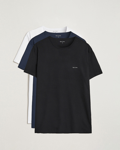 Men | Clothing | Paul Smith | 3-Pack Crew Neck T-Shirt Black/Navy/White