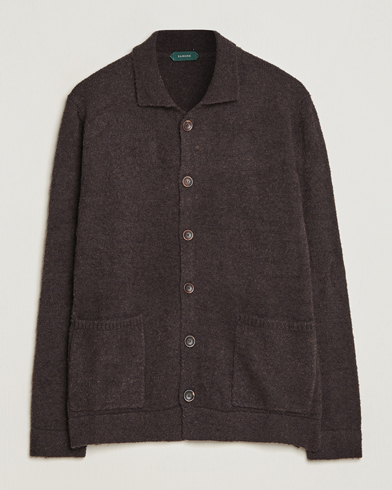 Men |  | Zanone | Boucle Wool Chore Jacket Dark Brown