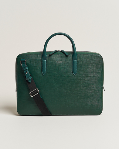 Men | Briefcases | Smythson | Panama Lightweight Briefcase Forest Green