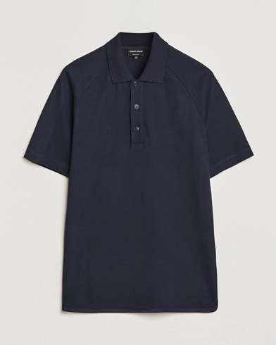 Men | Sale: 60% Off | Giorgio Armani | Cotton/Cashmere Raglan Sleeve Polo Navy