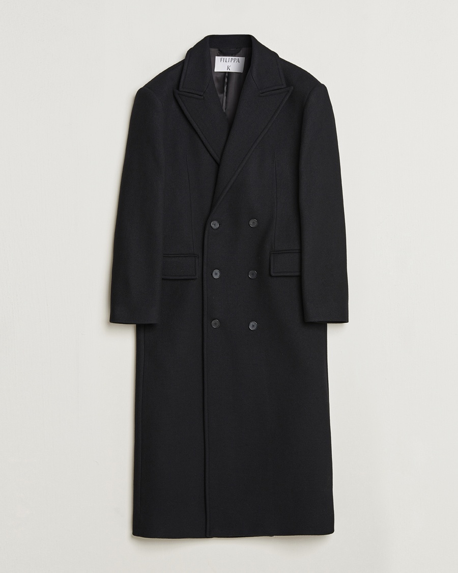 Auralee Finx Gabardine Trench Coat Black at CareOfCarl.com