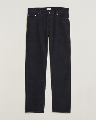 Men | Corduroy Trousers | Filippa K | Straight Fit Garment Dyed Corduroy Pants Black