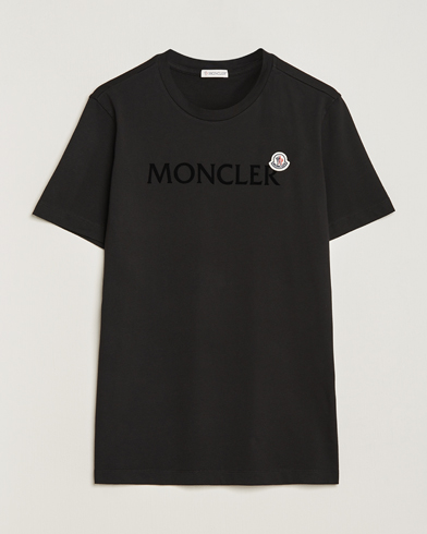 Men | Short Sleeve T-shirts | Moncler | Lettering Logo T-Shirt Black