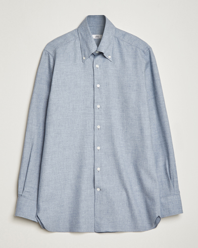 Men | Luxury Brands | 100Hands | Cotton Button Down Flannel Shirt Grey