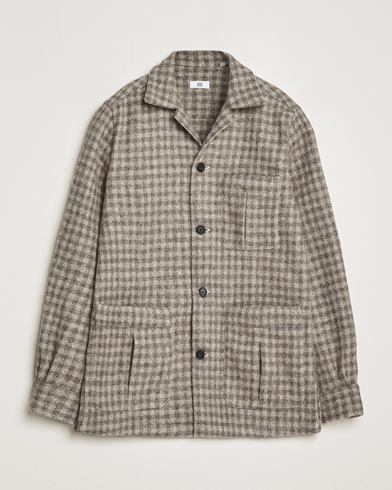 Men | Business & Beyond | 100Hands | Fox Brothers Checked Wool Travellers Jacket Brown