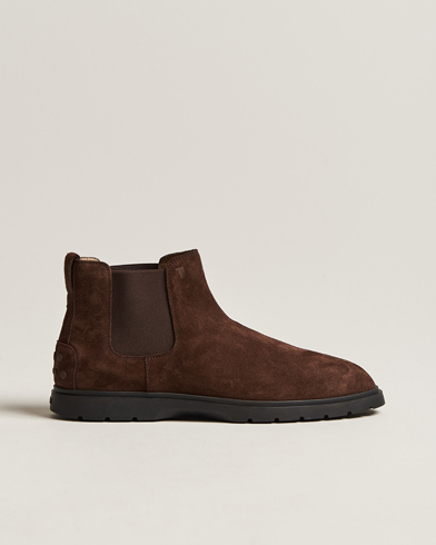 Men | Tod's | Tod's | Tronchetto Chelsea Boots Dark Brown Suede
