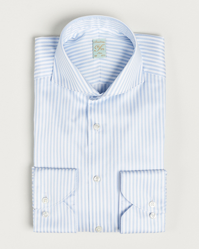 Men | Stenströms | Stenströms | 1899 Slim Supima Cotton Stripe Shirt Blue