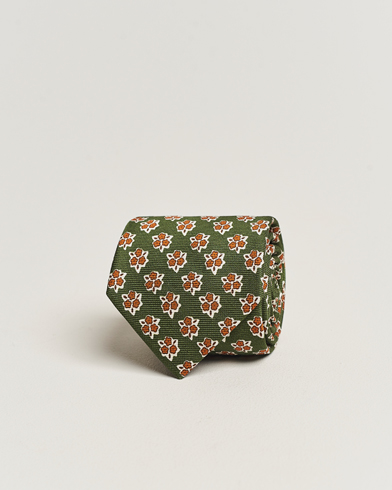 Men | Italian Department | Altea | Printed Silk Tie Green