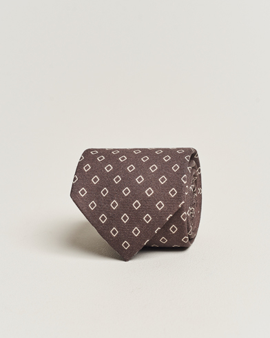 Men | Italian Department | Altea | Printed Wool Tie Brown