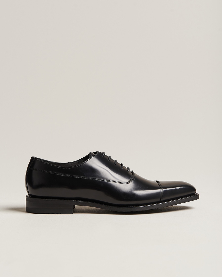 Loake Shoemakers Truman Polished Oxford Toe Cap Black – Black