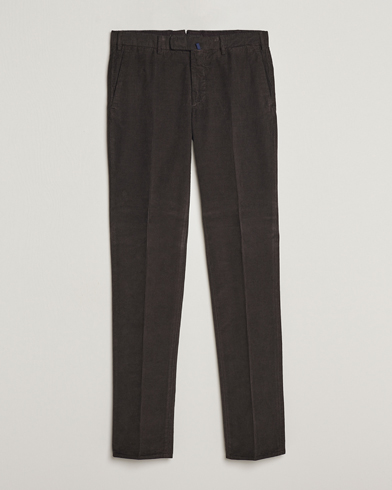 Men | Corduroy Trousers | Incotex | Slim Fit Soft Corduroy Trousers Dark Brown