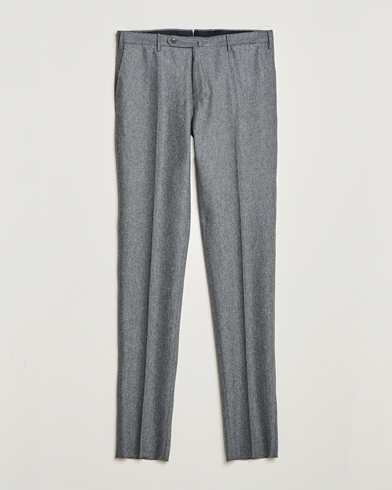 Men |  | Incotex | Slim Fit Carded Flannel Trousers Grey Melange