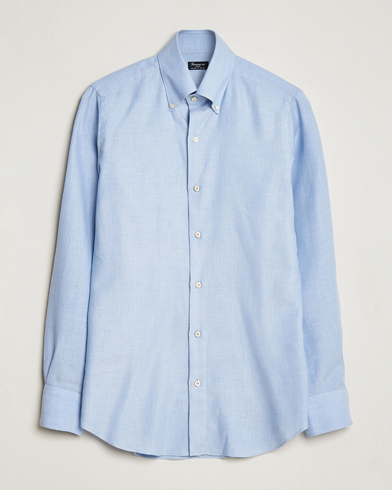 Men | Shirts | Finamore Napoli | Milano Slim Cashmere BD Shirt Light Blue